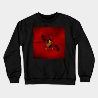 Creepy skull looks through a hole Crewneck Sweatshirt